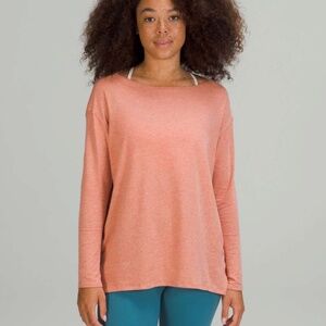 LULULEMON | Back In Action Long Sleeve in Heathered Pink Savannah SZ 8 NWT